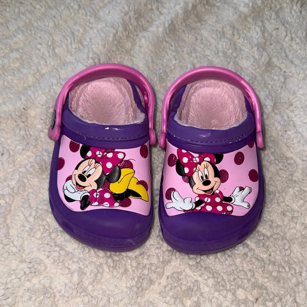Disney Minnie Mouse Pink & Purple Slip-On Crocs